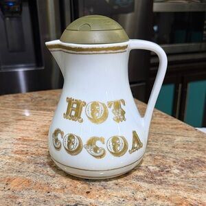 Williams Sonoma Cocoa Pitcher with Olive Lid